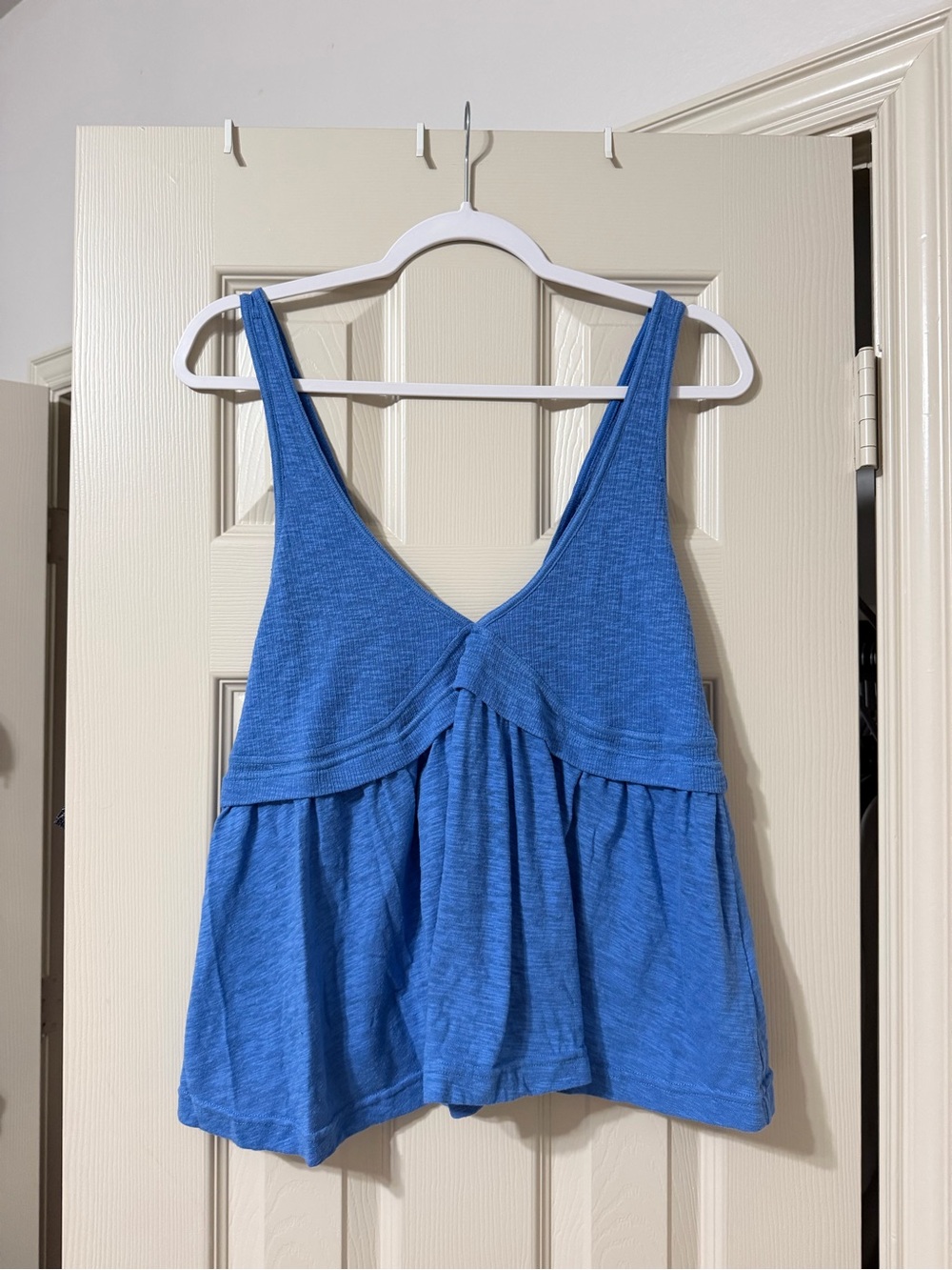 Free People Blue V-Neck Tank Top
